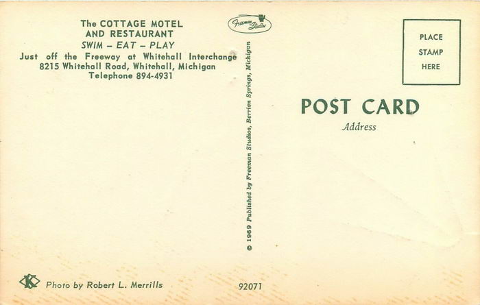 The Cottage Motel and Restaurant - OLD POSTCARD PHOTO